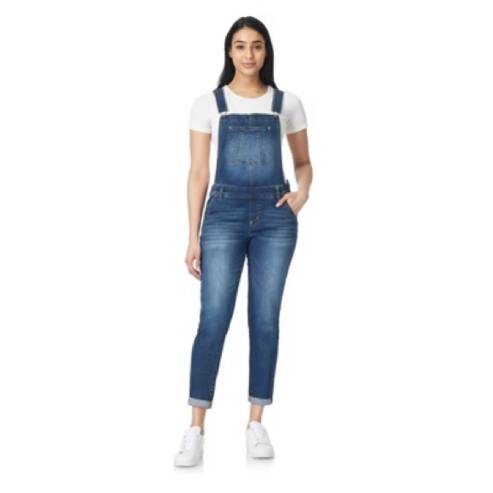 Wallflower Denim Bib Overalls Jeans Size M Medium Stretchy Distressed